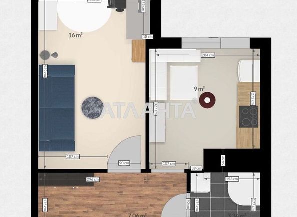 1-room apartment apartment by the address st. Tsvetaeva gen (area 37,0 m2) - Atlanta.ua - photo 9