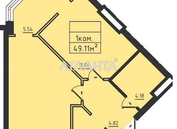 1-кімнатна квартира за адресою вул. Дача Ковалевського (площа 50 м²) - Atlanta.ua
