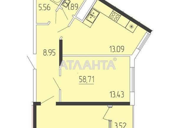 2-rooms apartment apartment by the address st. Krasnova (area 58,7 m2) - Atlanta.ua - photo 8