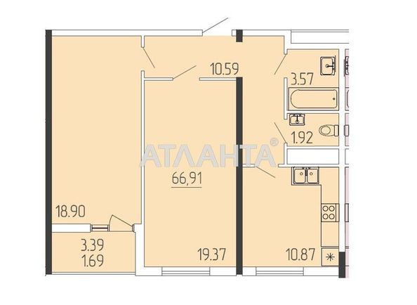 2-rooms apartment apartment by the address st. Krasnova (area 66,9 m2) - Atlanta.ua - photo 7