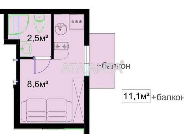 1-room apartment apartment by the address st. Pervomayskiy 1 y per (area 11,5 m2) - Atlanta.ua - photo 4