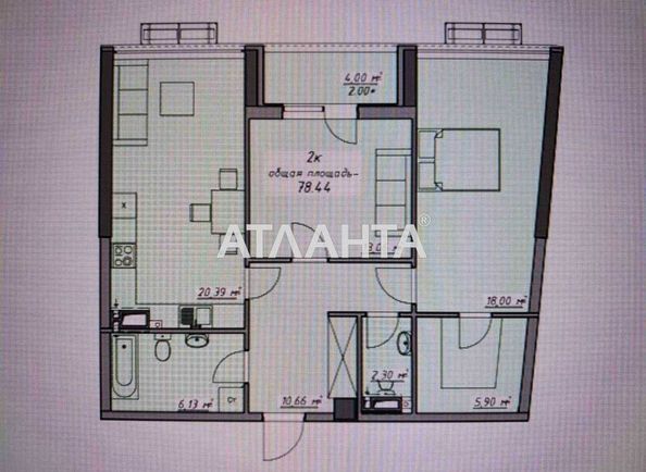 2-комнатная квартира по адресу Курортный пер. (площадь 78,4 м2) - Atlanta.ua - фото 6