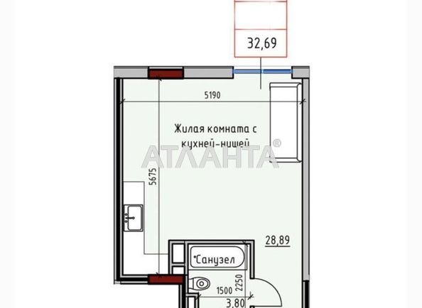 1-room apartment apartment by the address st. Radostnaya (area 33,0 m2) - Atlanta.ua - photo 7