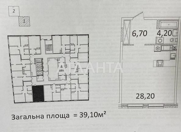 1-room apartment apartment by the address st. Pionerskaya Varlamova Akademicheskaya (area 39,1 m2) - Atlanta.ua - photo 2