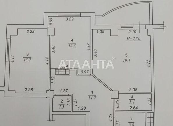 2-комнатная квартира по адресу ул. Бочарова ген. (площадь 72,5 м2) - Atlanta.ua - фото 3