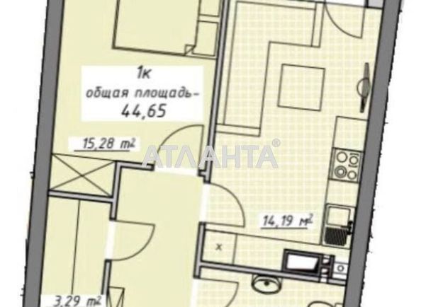 1-room apartment apartment by the address st. Kurortnyy per (area 44,7 m2) - Atlanta.ua - photo 3