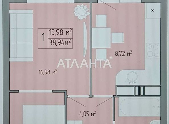 1-room apartment apartment by the address st. Pishonovskaya (area 39,0 m2) - Atlanta.ua - photo 2