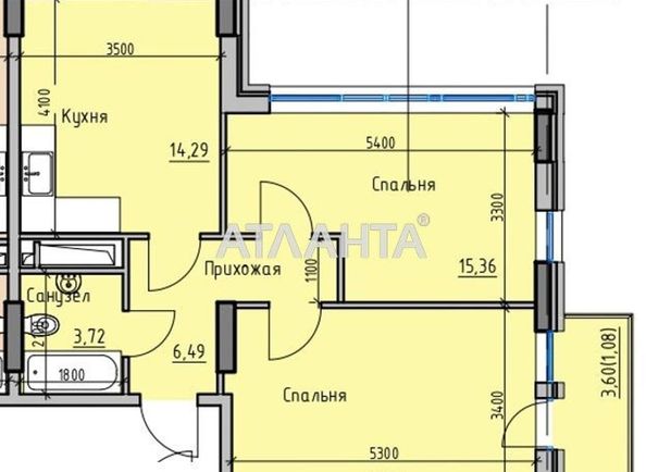 2-rooms apartment apartment by the address st. Radostnaya (area 59,8 m2) - Atlanta.ua