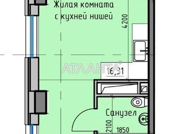 1-кімнатна квартира за адресою вул. Радісна (площа 31,8 м²) - Atlanta.ua