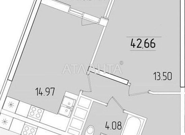 1-кімнатна квартира за адресою вул. Краснова (площа 42,7 м²) - Atlanta.ua - фото 2