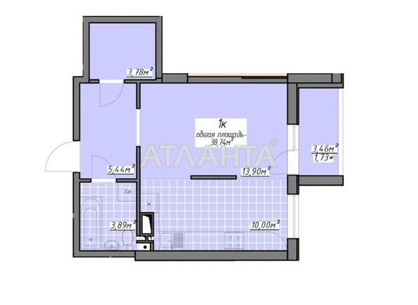 1-комнатная квартира по адресу ул. Воробьева ак. (площадь 38,7 м2) - Atlanta.ua - фото 4