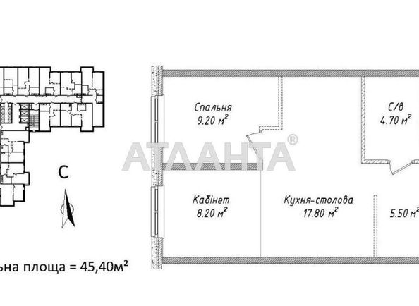 1-room apartment apartment by the address st. Kanatnaya Sverdlova (area 45,5 m2) - Atlanta.ua - photo 2