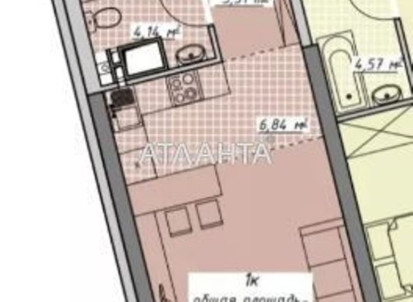 1-комнатная квартира по адресу Курортный пер. (площадь 29,8 м²) - Atlanta.ua