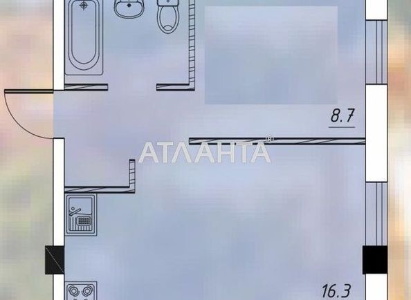 1-room apartment apartment by the address st. Inglezi 25 chapaevskoy div (area 32,5 m2) - Atlanta.ua