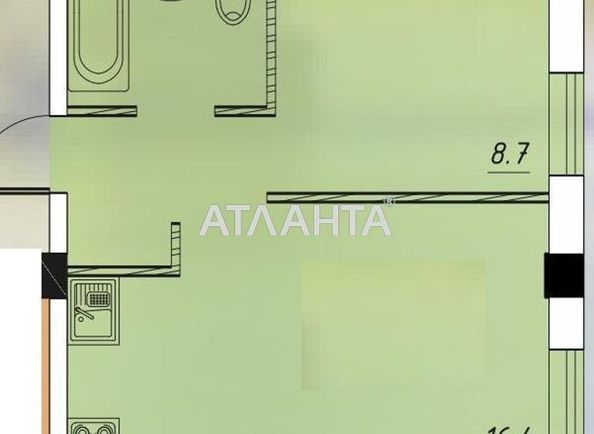 1-комнатная квартира по адресу ул. Инглези (площадь 32,5 м2) - Atlanta.ua