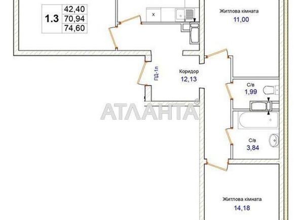 3-rooms apartment apartment by the address st. Prigorodnaya (area 75,0 m2) - Atlanta.ua - photo 9