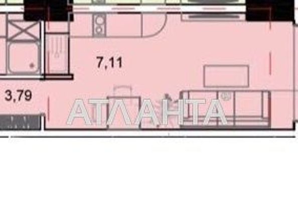 1-кімнатна квартира за адресою вул. Гагарінське плато (площа 26,0 м2) - Atlanta.ua - фото 2