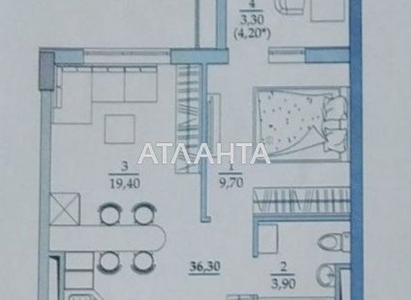 1-комнатная квартира по адресу ул. Вильямса ак. (площадь 36,3 м²) - Atlanta.ua - фото 3