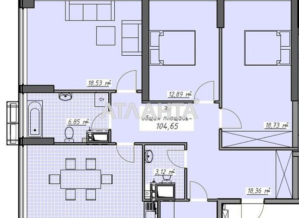 3-rooms apartment apartment by the address st. Kurortnyy per (area 104,9 m2) - Atlanta.ua - photo 2