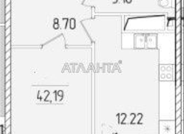 1-комнатная квартира по адресу ул. Краснова (площадь 41,8 м²) - Atlanta.ua - фото 2