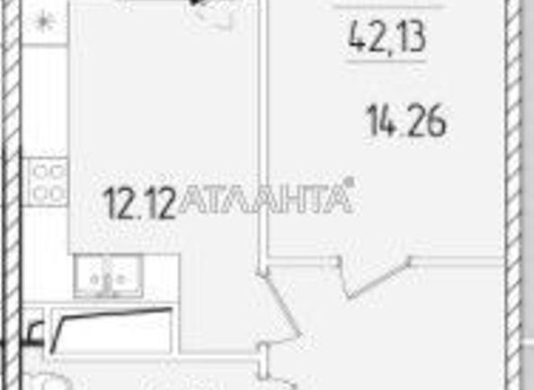 1-комнатная квартира по адресу ул. Краснова (площадь 42,2 м2) - Atlanta.ua - фото 2
