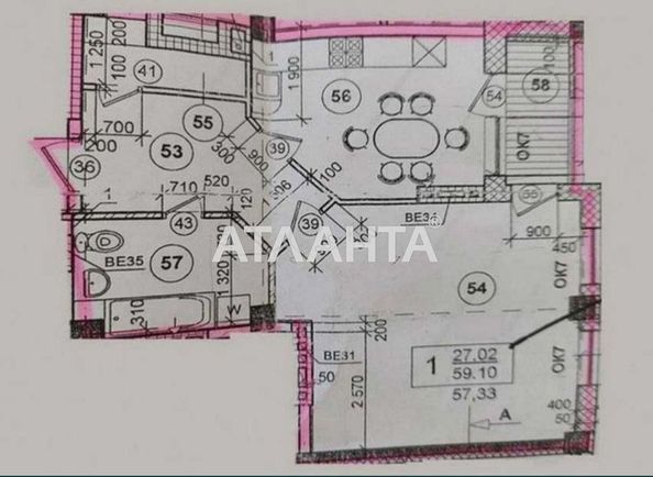 2-комнатная квартира по адресу ул. Солнечная (площадь 59,0 м2) - Atlanta.ua - фото 4