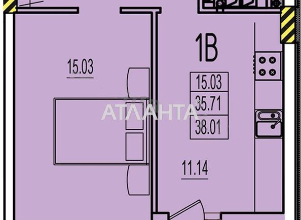 1-room apartment apartment by the address st. Stroitelnaya (area 40,0 m2) - Atlanta.ua - photo 5