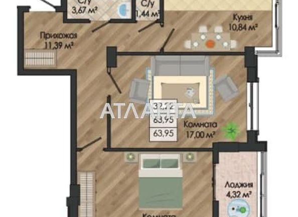 2-rooms apartment apartment by the address st. Nikolaevskaya (area 64,0 m2) - Atlanta.ua - photo 3