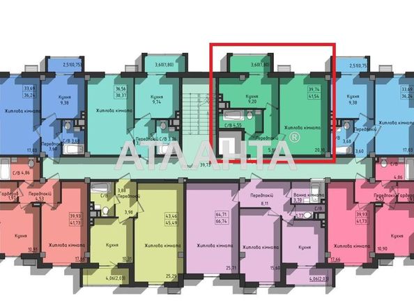 1-кімнатна квартира за адресою вул. Космонавтів (площа 41,2 м2) - Atlanta.ua - фото 3