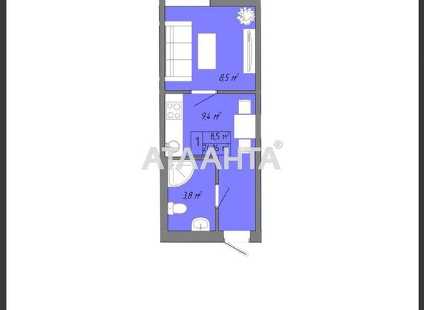 1-room apartment apartment by the address st. Nebesnoy Sotni pr Zhukova marsh pr Leninskoy iskry pr (area 24,2 m2) - Atlanta.ua - photo 15