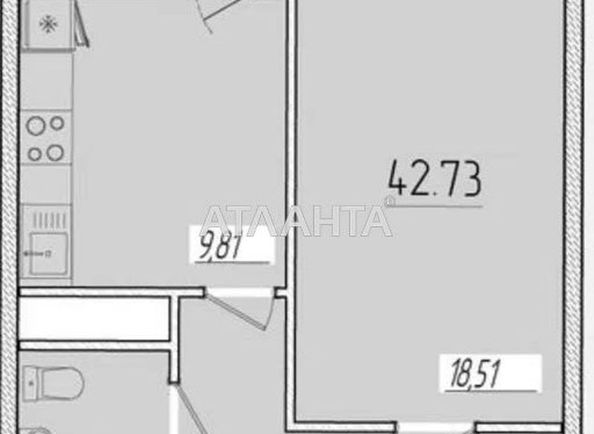 1-комнатная квартира по адресу ул. Краснова (площадь 43,0 м2) - Atlanta.ua - фото 2