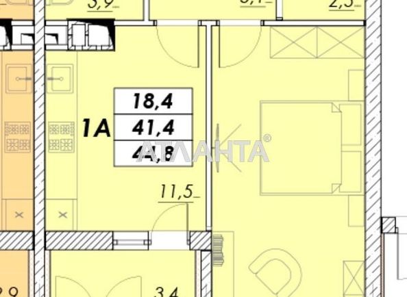 1-room apartment apartment by the address st. Prokhorovskaya Khvorostina (area 44,8 m2) - Atlanta.ua