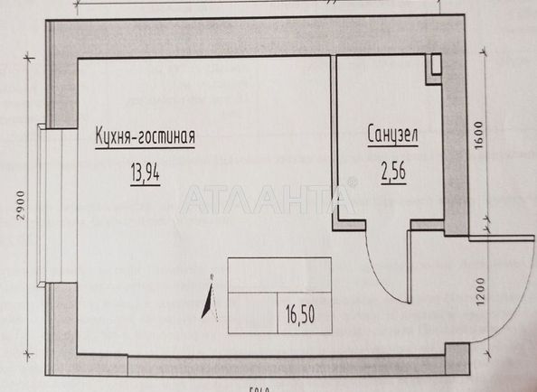 1-room apartment apartment by the address st. Yuzhnaya (area 16,5 m2) - Atlanta.ua - photo 2