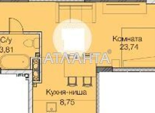 1-room apartment apartment by the address st. Paustovskogo (area 35,9 m2) - Atlanta.ua - photo 2