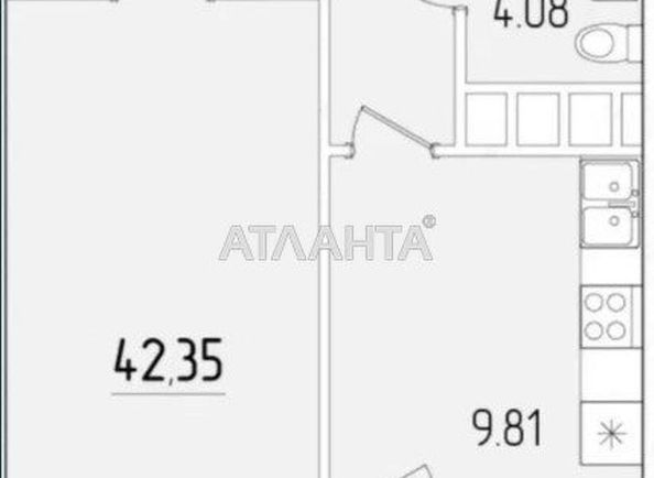 1-room apartment apartment by the address st. Krasnova (area 42,4 m²) - Atlanta.ua - photo 2