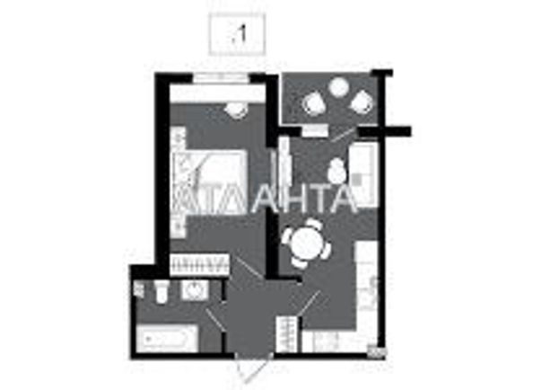 1-room apartment apartment by the address st. Dacha kovalevskogo Amundsena (area 41,4 m2) - Atlanta.ua