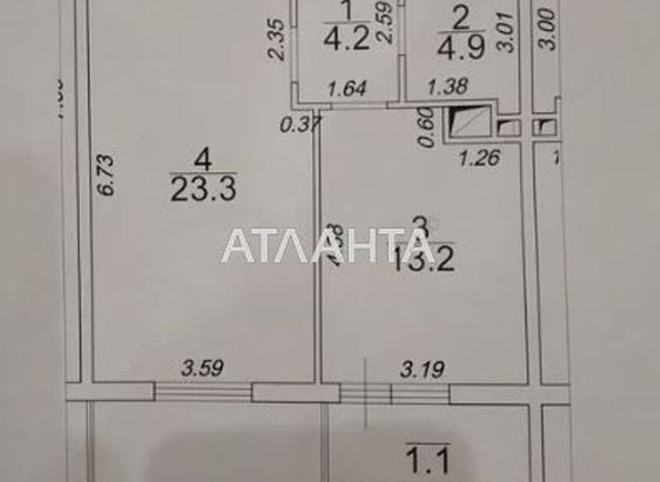 1-комнатная квартира по адресу ул. Сахарова (площадь 46,7 м2) - Atlanta.ua - фото 2