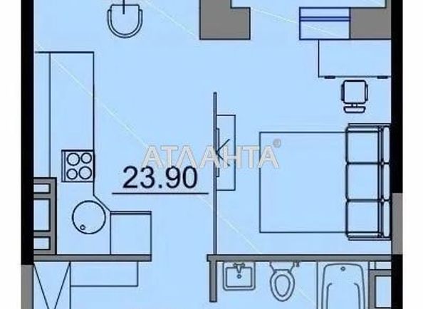 1-room apartment apartment by the address st. Kosvennaya Vegera (area 36,0 m2) - Atlanta.ua - photo 2