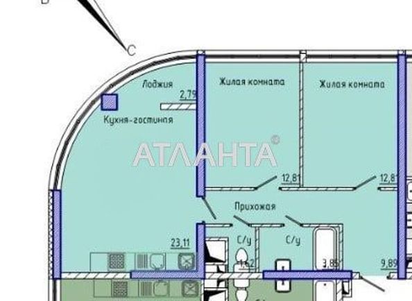 2-rooms apartment apartment by the address st. Kamanina (area 66,9 m2) - Atlanta.ua - photo 19