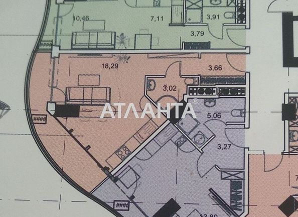 1-кімнатна квартира за адресою вул. Гагарінське плато (площа 34,6 м2) - Atlanta.ua - фото 2