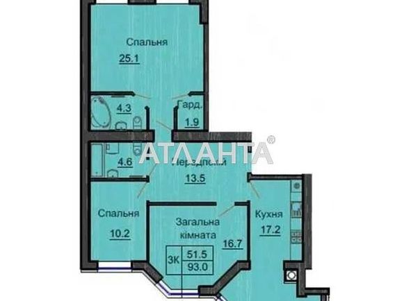3-комнатная квартира по адресу ул. Мира (площадь 93,0 м2) - Atlanta.ua - фото 6