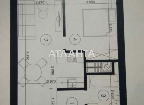 1-комнатная квартира по адресу ул. Чехова (площадь 38,0 м2) - Atlanta.ua - фото 4