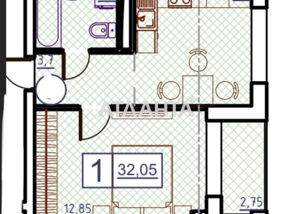 1-room apartment apartment by the address st. Geranevaya (area 32,0 m2) - Atlanta.ua - photo 12