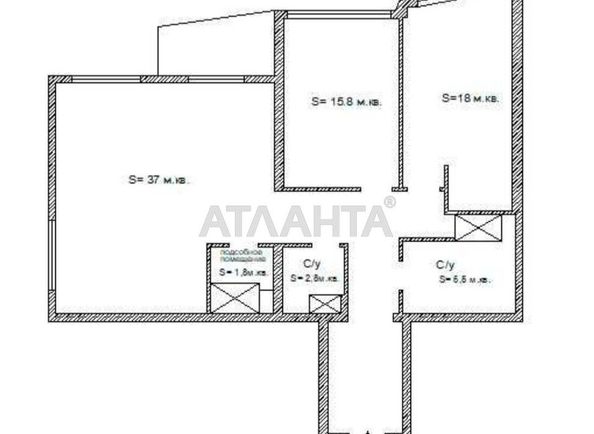 2-комнатная квартира по адресу Гагарина пр. (площадь 103 м²) - Atlanta.ua - фото 2