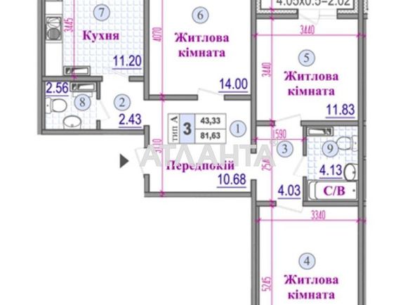 3-rooms apartment apartment by the address st. Ul Lomonosova (area 82,0 m2) - Atlanta.ua - photo 25