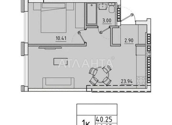 1-room apartment apartment by the address st. Avdeeva chernomorskogo (area 40,0 m2) - Atlanta.ua - photo 7