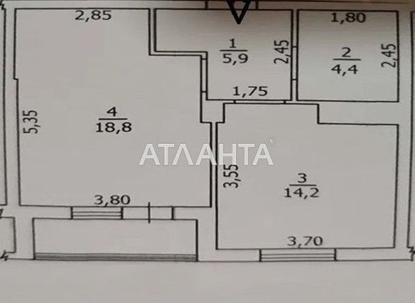 1-room apartment apartment by the address st. Balkovskaya Frunze (area 48,0 m2) - Atlanta.ua - photo 2
