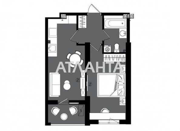 1-комнатная квартира по адресу ул. Дача ковалевского (площадь 40,2 м2) - Atlanta.ua - фото 3