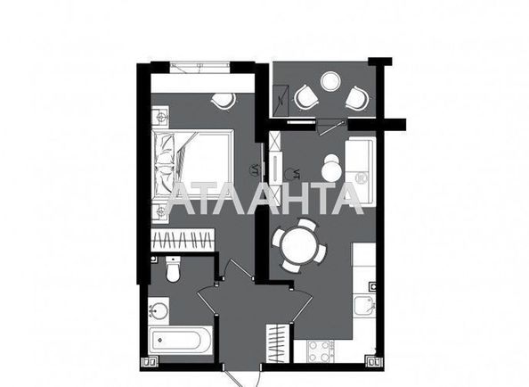 1-кімнатна квартира за адресою вул. Дача ковалевського (площа 38,6 м2) - Atlanta.ua - фото 2