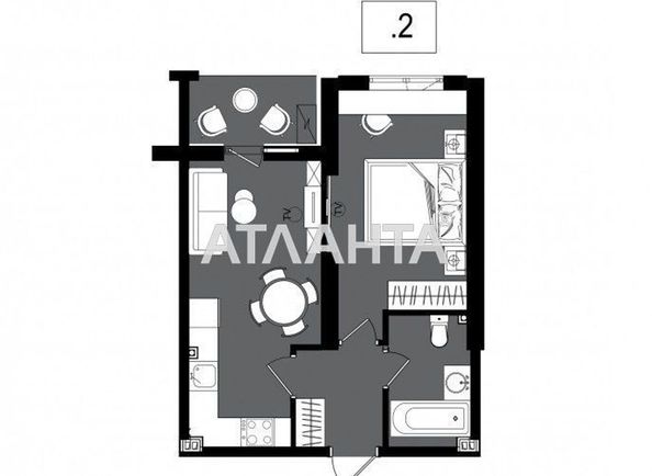 1-комнатная квартира по адресу ул. Дача ковалевского (площадь 38,7 м²) - Atlanta.ua - фото 2